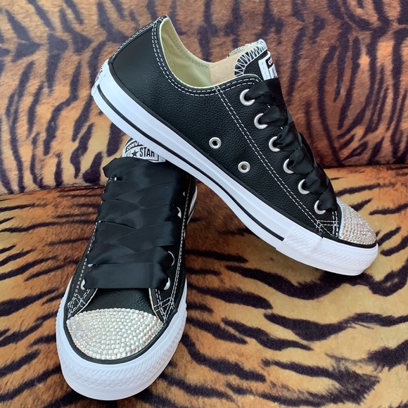 all black bling converse